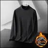 Conjunto de Roupa Íntima Térmica Masculina com Gola Média para o Inverno, Tecido Dupla Face Escovado, Gerador de Calor, Adequado para Jovens Adultos, Inclui Blusa e Calça
