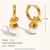 Aretes Europeos y Americanos Transfronterizos de Corazón Anudado con Perlas Acero Inoxidable Chapado en Oro de 18K Estilo Francés Retro Aretes de Alta Gama