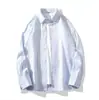 Camisa de otoño para hombre, retro a rayas, holgada, cómoda, de manga larga, estilo universitario juvenil, camisa soleada y guapa