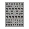 Redanco3D Planos Ins Populares Pegatinas para Uñas de Dibujos Animados Lindos Calcomanías para Uñas de Moño Blanco y Negro Dh-999