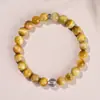 Pulseira de Obsidiana Natural Estilo Original Olho de Tigre Cristal Branco Estilo Casal Pulseira DIY Pulseira de Cristal Atacado