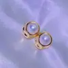 Nova Prata Esterlina S925 Pérola Natural de Água Doce Genuína Joias Brincos Banhados a Ouro 18K Joias de Pérola Zhuji Uma Peça Dropshipping