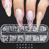 Set de 12 lentejuelas metálicas para decoración de uñas de copo de nieve blanco, escamas de copo de nieve huecas, decoraciones DIY para uñas de Navidad y invierno