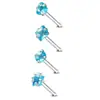 Populares Europeos y Americanos Uñas para la Nariz en Forma de L al Por Mayor Venta Caliente Transfronteriza Varilla Doblada Estrella de Cinco Puntas Zircón Acero Inoxidable Anillo para la Nariz Joyería para Perforación