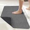 Alfombrilla de piso de color liso y lino sintético simple para baño y inodoro, de secado rápido, absorbente, resistente al desgaste y a prueba de polvo, de Amazon transfronterizo