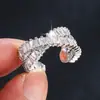 Anillo Personalizado Transfronterizo con Cruz Incrustada de Circonia, Anillo Abierto Ajustable de Gran Venta con un Toque de Lujo Ligero y Moda de Alta Gama