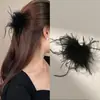 Pinza para el cabello de plumas de avestruz estilo Ins Puro Parte trasera de la cabeza Cabello Tocado Pinza de tiburón Media coleta Cabello tamaño pequeño Pinza de agarre para el cabello
