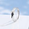Anillo de pareja voladora doble Biyi de plata de ley 925 original, diseño nicho, anillo de epoxi, joyería de anillo abierto para hombres y mujeres