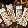 Yan Ji stickers PET serie poesía ardiente retro quemado materiales de decoración para diario 3 piezas en 4 tipos