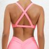 Ropa interior deportiva nueva europea y americana para mujer, chaleco de yoga profesional para correr a prueba de golpes con almohadilla para el pecho, sujetador de fitness con espalda de belleza.