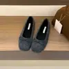 Sapatos Planos Quadrados Estilo Francês com Laço, Mocassins Femininos, Novos Sapatos de Veludo Suave para Noite 2026