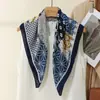 Lenço de Seda com Carruagem Tendência 2025 Novo Estilo Lenço Versátil de Veludo Moda Retrô Algodão Linho Lenço Quadrado Macio