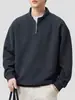 Sudadera Pesada de Felpa de Algodón Europeo Anyang para Hombre 385G Nuevo Estilo Otoño/Invierno 2026 Cálida con Media Cremallera y Cuello Alto Manga Larga