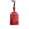 Pingente de Cinábrio, Areia Dourada Roxa, Pingente Quadrado do Bodhisattva Manjushri, Colar de Casal do Ano Zodiacal, Suprimento para Vendedor de Rua, Presente de Joia
