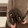 Birkenstocks de Peluche con Suela Gruesa para Mujer 2026 Otoño/Invierno Nuevos Zapatos Cálidos de Algodón Planos Slip-on Zapatos Mary Jane