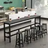 Mesa de Bar, Mesa Alta de Pared para el Hogar, Barra Pequeña de Ocio para Balcón, Mesa Larga Sencilla, Combinación de Mesa y Sillas de Bar Comerciales