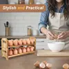 Estante de Madera para Huevos Frescos para Encimera - Dispositivo Apilable de Almacenamiento de Huevos para Recolectar Huevos Frescos