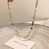 Collar de Cuentas Estilo Étnico Colorido Imitación Piedra Natural para Mujer 2024 Explosivo Nuevo Estilo Chino Retro Lujo Ligero Accesorios de Nicho