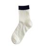 Calcetines del Mismo Estilo de Xiaohongshu para Mujer en Otoño Algodón Puro Transpirables Finos Calados de Media Pantorrilla Dulces de Caramelo de Malla Calcetines JK para Mujer