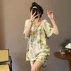 2026 Nuevo Verano Algodón Seda Holgado Pijama para Mujer, Estilo Delgado de Verano, Conjunto Perezoso de Manga Corta, Ropa para el Hogar