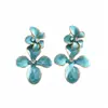 Pendientes de Flor de Esmalte de Colores Transfronterizos Europeos y Americanos, Pendientes Elegantes de Lujo Ligero, Pendientes Versátiles de Estilo Festivo, Venta al por Mayor