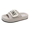 Chinelos de Lona Grossa com Solado Grosso para Mulheres, Tamanho Grande para Exportação 2024, para Uso Externo, Slip-ons Casuais Preguiçosos com Velcro, Tendência de Outono