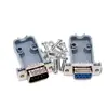 Conector de Porta Serial DB9 Macho/Fêmea com Carcaça Plástica Combinando Pino Reto 9 Pinos RS232 DB-9S Tipo Solda