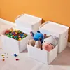 Caixa de Armazenamento de Mesa Plástica para Miudezas Brinquedos Roupas Cesta Organizadora Banheiro Dormitório Estudantil Caixa de Armazenamento de Cosméticos com Tampa