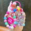 Moda cartoon criativo acrílico frisado corte de cristal urso chaveiro pingente boneca máquina pequeno presente fornecimento