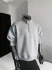 Sudadera con media cremallera y cuello alto estilo americano de moda para hombre, Otoño holgada casual versátil, Sudadera de alta calidad