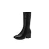 Estilo Europeo y Americano Tacón Medio Talla Grande Botas de Moda para Mujer Otoño e Invierno Botas de Tacón Medio T106-2