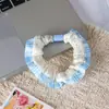 Goma para el pelo de encaje color crema, Accesorio para el pelo de estilo japonés fresco y dulce a cuadros, Pulsera de novio