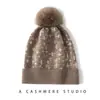 Novo Chapéu de Cashmere Outono e Inverno 2024 Feminino Quente Baotou Moda Jacquard Versátil Chapéu de Lã Chapéu de Tricô de Cashmere