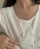 Cadena de suéter de estilo coreano simple de ágata negra/cristal blanco para mujer, nicho, estilo frío, alta calidad, forma especial, collar largo