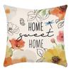 Nueva Funda de Almohada con Estampado de Flores y Plantas Verdes Transfronteriza Funda para Cojín de Sofá del Hogar