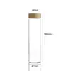 Botella de vidrio de borosilicato alto con un diámetro de 47 mm, tapa con veta de madera, botella de vidrio sellada, botella de empaque visualizable para pastillas y polvo, venta al por mayor