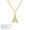 Chihang joyería transfronteriza simple acero inoxidable diamante letra colgante 14K chapado en oro collar cadena de clavícula collar corto