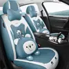 Cojín para asiento de coche de invierno de felpa corta cojín de asiento de invierno cálido grueso caricatura lindo universal para damas funda de asiento integral