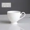 Juego de Taza y Platillo de Café Estilo Europeo para Uso en Casa, Hotel y Restaurante, Juego de Tazas de Café de Cerámica Minimalista Blanco Puro, Arte Latte Personalizable
