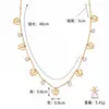Collar de Cadena para Clavícula de Múltiples Capas Apilable Individual Simple de Moda Tendencia Estrella Mariposa Libélula con Pedrería Europea y Americana