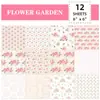 12 Hojas/Paquete Blanco Rosa Rosa Niebla Matutina Serie Jardín Ins Floral Día de la Madre Base para Diario Material de Papel DIY Transfronterizo