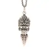Colgante de Collar con Pestillo Vajra Daikokuten Wuan Fanxiao Plateado Retro Colgante Unisex de Pestillo Subyugador de Demonios Retro