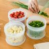 Caixa Crocante Dupla para Cozinha Doméstica Elevada para Cebola, Gengibre, Frutas, Temperos e Ingredientes, Caixa de Armazenamento com Drenagem para Armazenamento