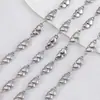 Acero Inoxidable 304 Forma de Corazón Textura Lisa Cadena en Forma de Corazón Borla Cadena Suelta Collar Pulsera DIY Accesorios de Joyería