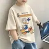 Camiseta Manga Curta Infantil Masculina Desenho Animado 2026 Verão Nova Chegada Crianças Respirável Confortável Meninos Grandes Roupas de Verão Camiseta da Moda