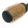 Pente Rolo Personalizado para Cabelo Cacheado Combustor de Alumínio Cerâmico Pente de Modelagem Pente Alisador de Cabelo Fofo Pente Rolo Dourado com Furo Redondo Passa-através Fabricante