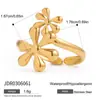 Anillo Abierto de Acero de Titanio Floral Estilo Europeo y Americano Wanxing, Anillo de Hoja de Gama Alta Nicho, Juego de Anillos Transfronterizos de Lujo Ligero para Mujeres