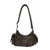 Bolso Femenino de Moda 2026 Otoño Nuevo Vintage Chica Popular Bolso de Axila Bolso de Media Luna con Textura Única Bolso de Hombro Cruzado