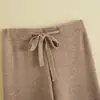 Pantalones de Punto de Lana para Mujer Invierno Ropa Exterior Pequeña Pantalones Mopa Cintura Alta Drapeado Pierna Recta Pierna Ancha Pantalones Elegantes Pantalones Nube
