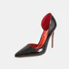 Zapatos de tacón de aguja para mujer, elegantes, de lujo ligero, de alta gama, brillantes, con corte lateral y punta fina, Zapatos de salón de diseñador europeo y americano para pasarela y banquetes, 12 cm